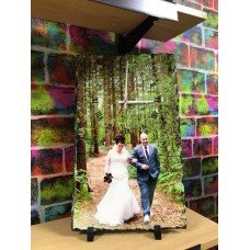 YOUR PHOTO ON A LARGE ROCK SLATE CLOCK YOUR PHOTO ON A LARGE ROCK SLATE CLOCK